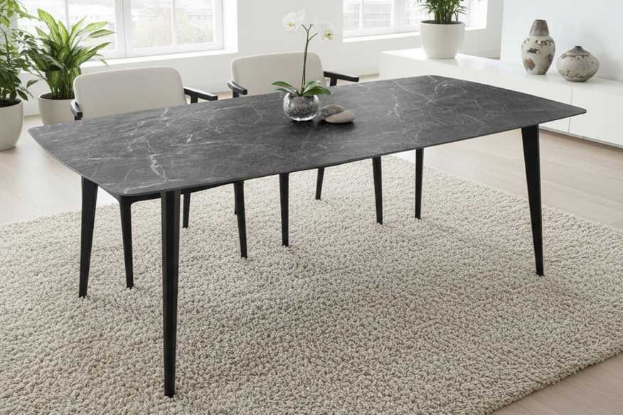  KERAMIK ANTRACIT MARMOR & SVART METALL