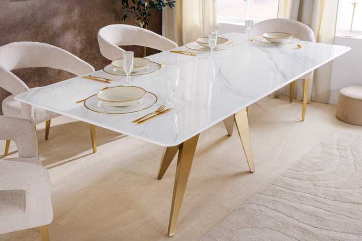  KERAMIK VIT MARMOR & CHAMPAGNEGULD
