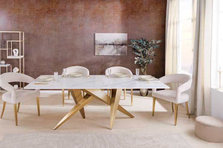  KERAMIK VIT MARMOR & CHAMPAGNEGULD