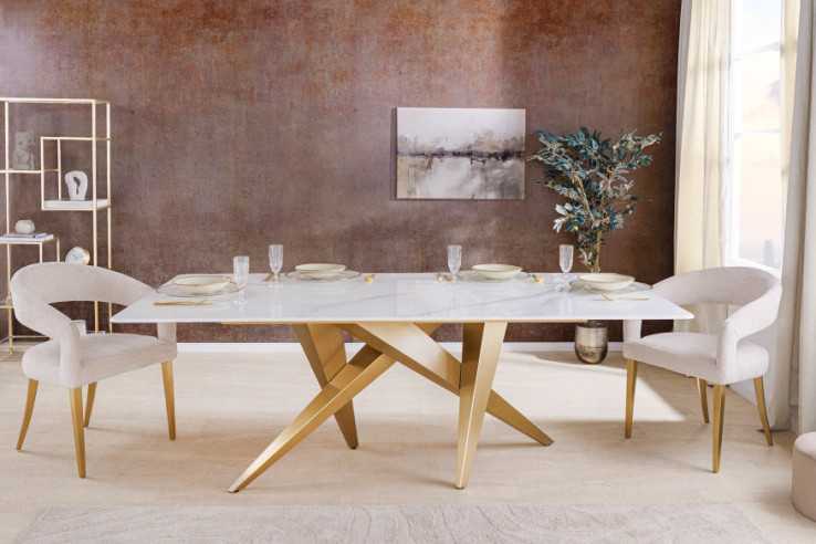  KERAMIK VIT MARMOR & CHAMPAGNEGULD