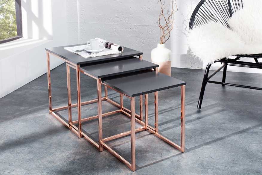 TRIO - SET MED 3ST SIDOBORD I KOPPAR