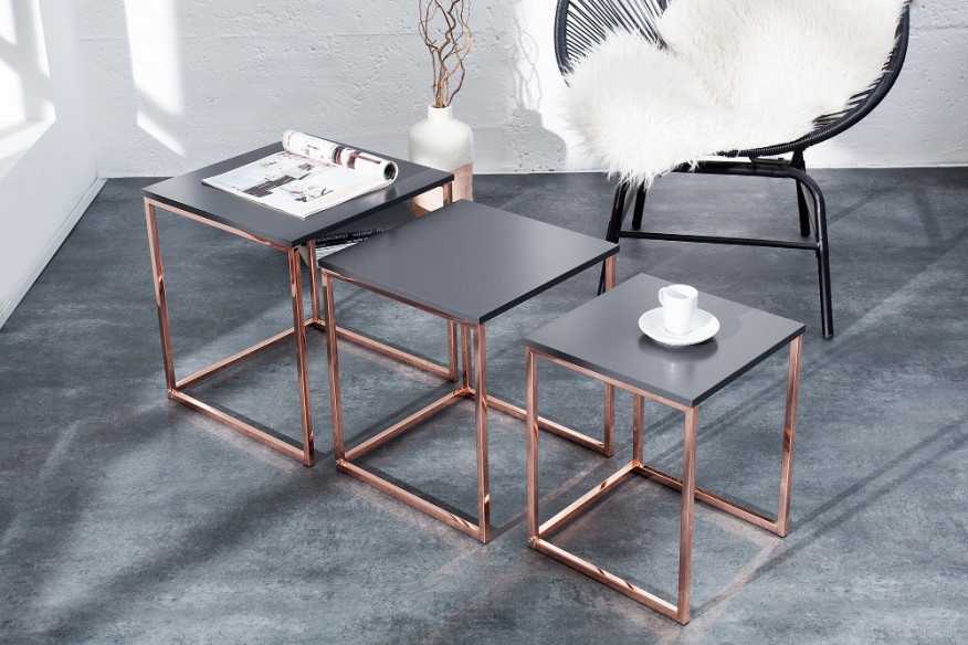 TRIO - SET MED 3ST SIDOBORD I KOPPAR