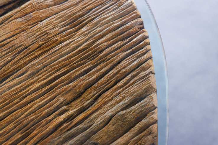  OVAL TEAK MED GLASSKIVA