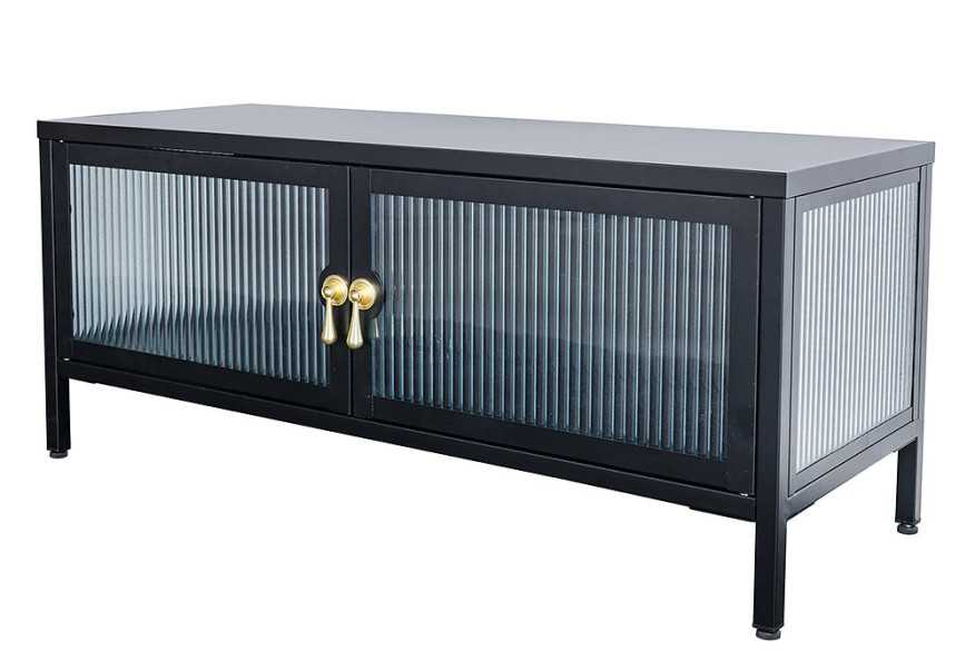  SVART METALL & RIBBAT GLAS