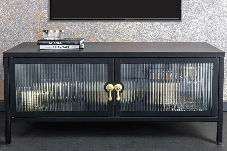  SVART METALL & RIBBAT GLAS