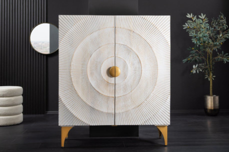 VIT MANGOTRÄ MED GULDDETALJER