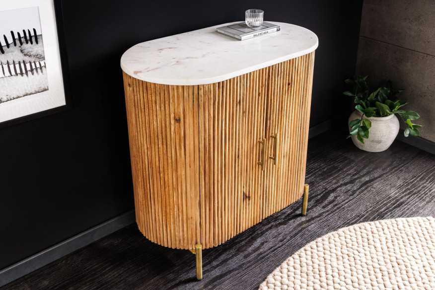  MANGOTRÄ & VIT MARMORSKIVA