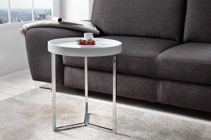 Couchtisch Modul 40cm weiss silber
