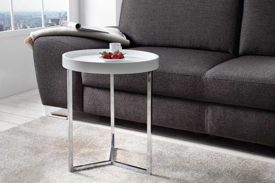 Couchtisch Modul 40cm weiss silber