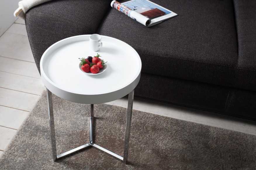 Couchtisch Modul 40cm weiss silber