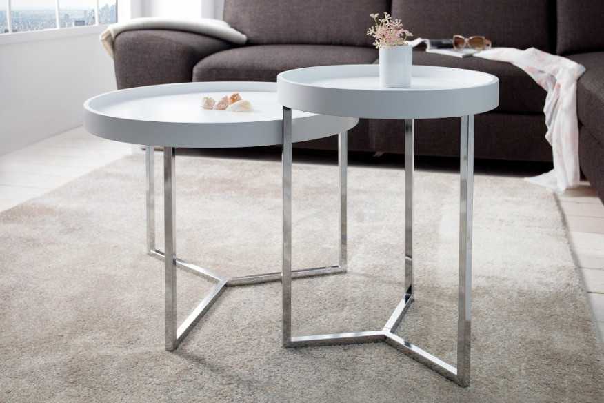 Couchtisch Modul 40cm weiss silber