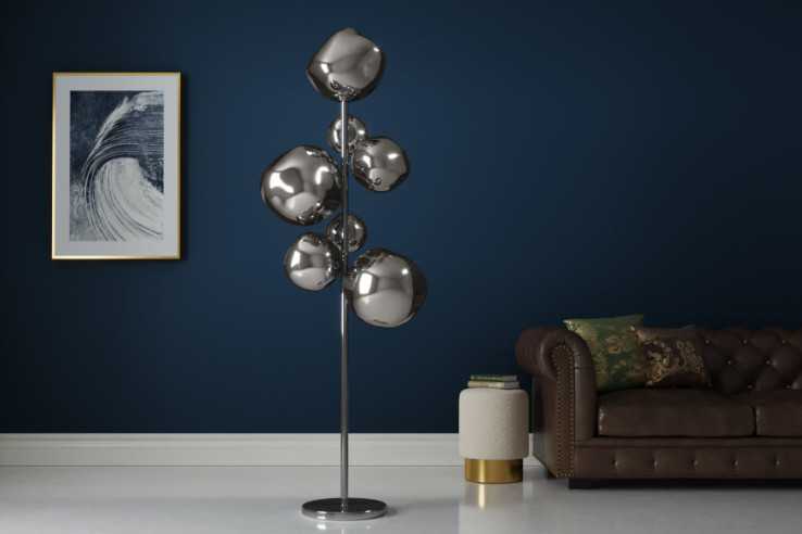  RÖKGRÅ GLAS & JÄRNSTATIV