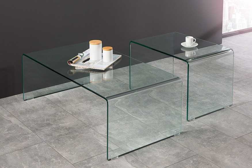 OPAQUE - SET MED TVÅ GLASBORD