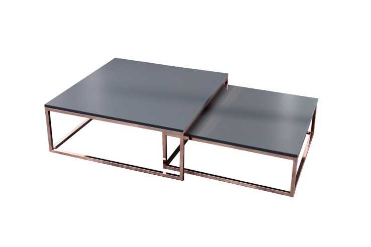 Couchtisch New Fusion 2er Set anthrazit kupfer