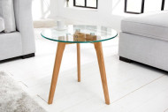 NORDIC OAK - 60cm soffbord i trä och glas