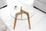 NORDIC OAK - 60cm soffbord i trä och glas