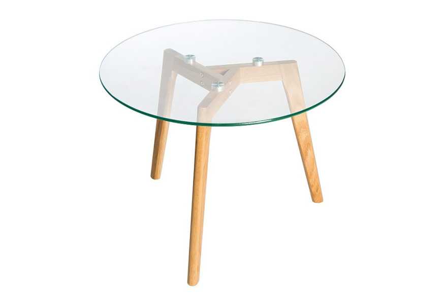 NORDIC OAK - 60cm soffbord i trä och glas