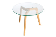NORDIC OAK - 60cm soffbord i trä och glas