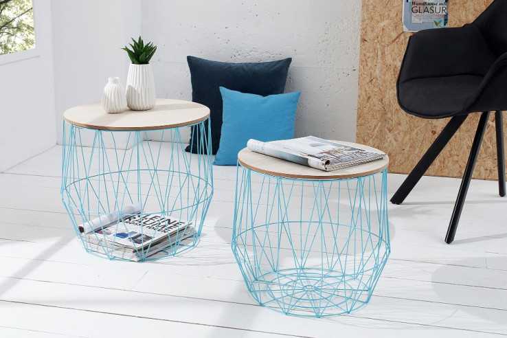 Couchtisch Storage 2er Set blau