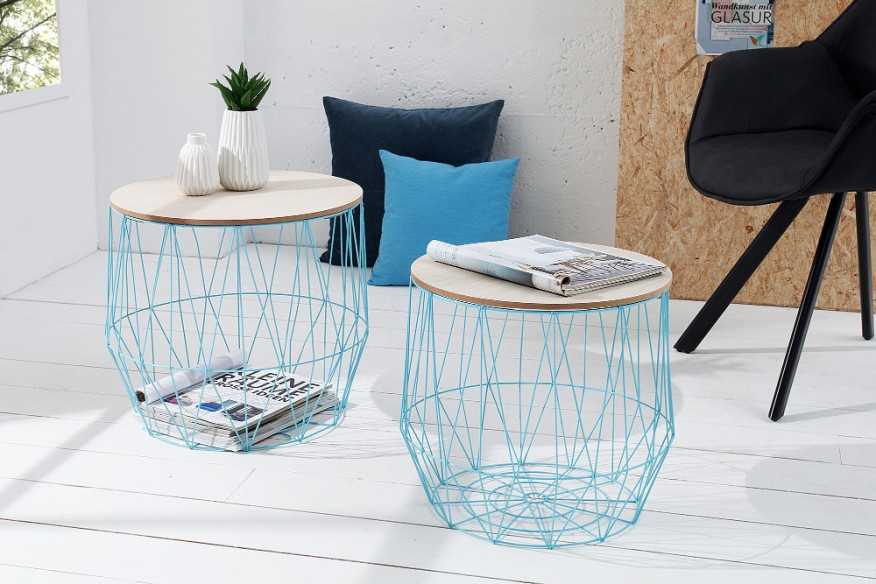 Couchtisch Storage 2er Set blau