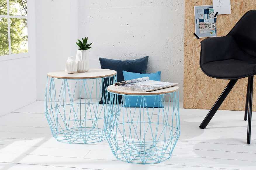 Couchtisch Storage 2er Set blau