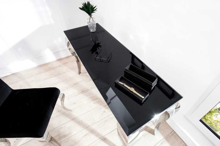 LUIS - SMINK/KONSOLBORD I SILVER/SVART GLAS