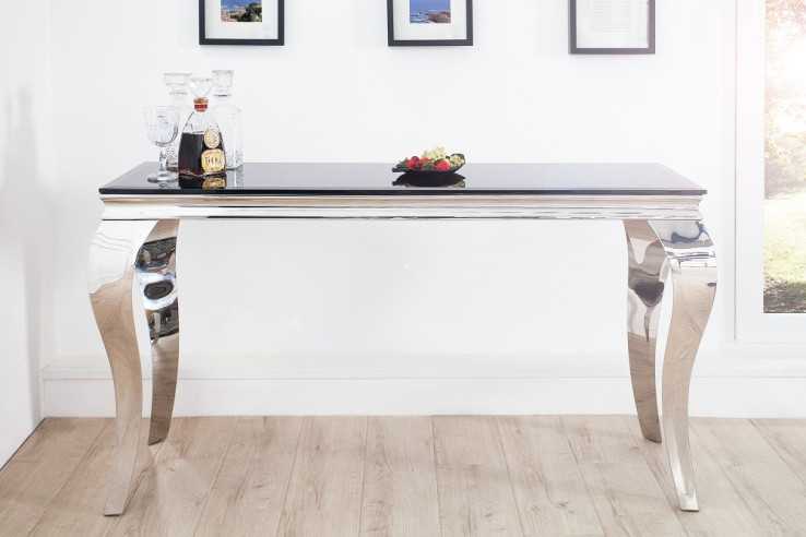 LUIS - SMINK/KONSOLBORD I SILVER/SVART GLAS