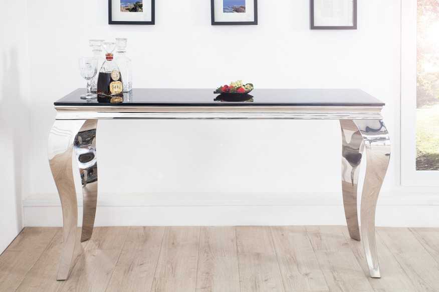 LUIS - SMINK/KONSOLBORD I SILVER/SVART GLAS