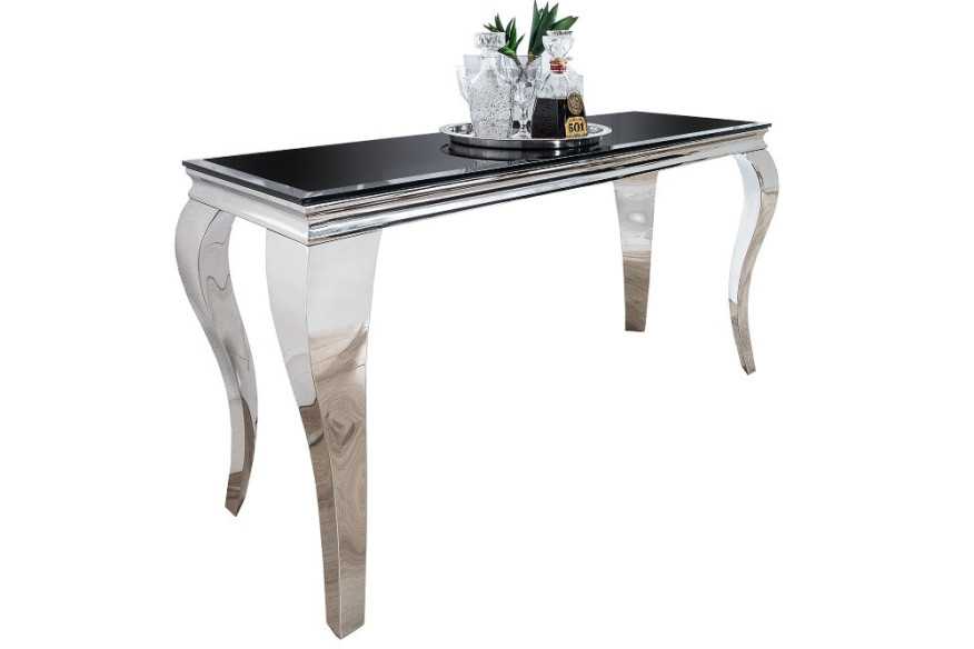 LUIS - SMINK/KONSOLBORD I SILVER/SVART GLAS