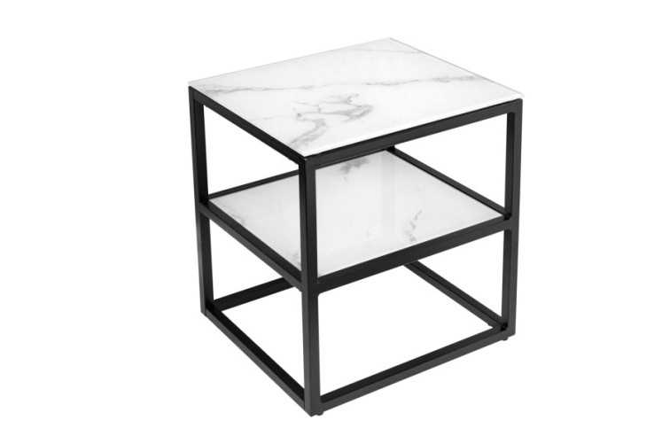  MARMORLOOK VIT & SVART METALL