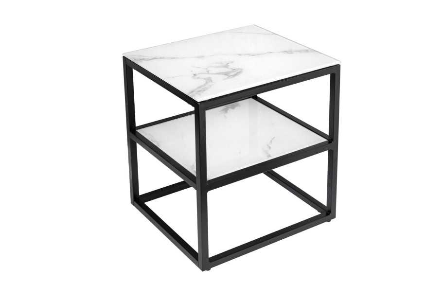  MARMORLOOK VIT & SVART METALL