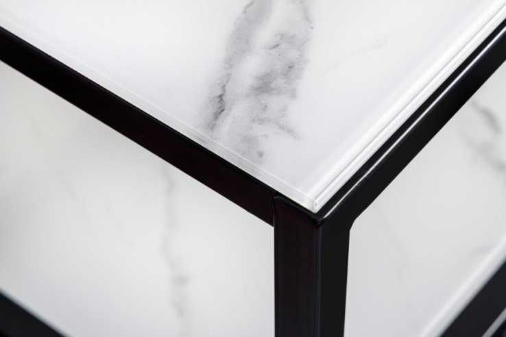  MARMORLOOK VIT & SVART METALL